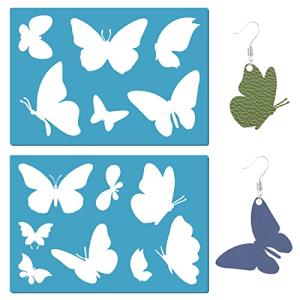 GORGECRAFT 2 Styles Jewelry Shape Template Reusable Earrings Making Plastic Butterfly Cutouts Cutting Stencil Lapidary Templates for Cabochons Bracelets Earrings Making Jewelry DIY Crafts 5x3.5 inch