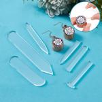 BENECREAT 6 Styles Acrylic Bezel Pushers, Clear Jewelry Bezel Template for Gemstones, Cabochons Hand-Setting & Hammer-Setting, 5mm Thick