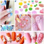 Konsait 5 Pack 3D Nail Art Mold Silicone assorted Nail Art Cabochon Decortive Mold Nail Art Making Tools Silicone Carved Mold Template Mould Kit