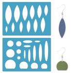 GORGECRAFT 5.1"x3.5" 2Pcs Jewelry Stencils Ellipse Earring Stencil Arylic Reusable Cutouts Cutting Drawing Template for Women Earrings Bracelets Making Cabochons DIY Ruler Art Decor Tool