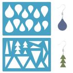 GORGECRAFT 5.1"x3.5" 2Pcs Earring Teardrops Jewelry Stencils Cutouts Stencil Arylic Triangles Geometric Reusable Drawing Template for Women Earrings Bracelets Making Cabochons DIY Ruler Art Tool