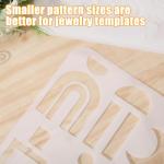 ORIGACH 9 Pcs Jewelry Making Template 11.7x8.3 inch, Reusable Leather Earring Stencils with Tear Drop, Leaves, Flower, Cabochon and Star Patterns for Bracelet Necklace Making Jewelry Crafts