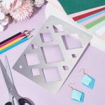 UNICRAFTALE Rhombus Shape Metal Stencil Diamond Template Cutouts Cutting Stencils Template Stainless Steel Reusable Stencils Decorative Embossing Drawing for Cabochons Bracelets Earrings Making