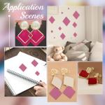 UNICRAFTALE Rhombus Shape Metal Stencil Diamond Template Cutouts Cutting Stencils Template Stainless Steel Reusable Stencils Decorative Embossing Drawing for Cabochons Bracelets Earrings Making