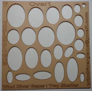 WRG- Cabochon Template - Number 7 - Oval 1 Clear Acrylic Designer Shapes