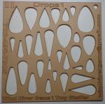 WRG- Cabochon Template - Number 11 - Drops 1 Clear Acrylic Designer Shapes