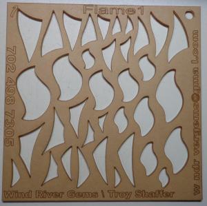 WRG- Cabochon Template - Number 1 - Flame 1 Clear Acrylic Designer Shapes