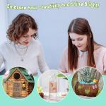 Elecrelive 300pcs Assorted Unfinished Wooden Cutouts Flower Leaf Butterfly Sm...