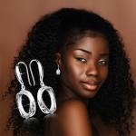 Silver Earring Blanks – 10×14 mm Cabochon Base | Rhodium Plated