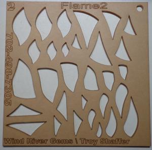 WRG- Cabochon Template - Number 2 - Flame 2 Clear Acrylic Designer Shapes