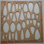 WRG- Cabochon Template - Number 12 - Drops 2 Clear Acrylic Designer Shapes