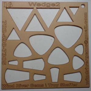 WRG- Cabochon Template - Number 16 - Wedge 2 Clear Acrylic Designer Shapes