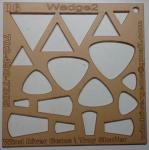 WRG- Cabochon Template - Number 16 - Wedge 2 Clear Acrylic Designer Shapes