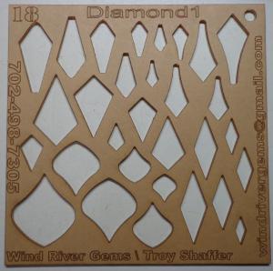 WRG- Cabochon Template - Number 18 - Diamond 1 Clear Acrylic Designer Shapes