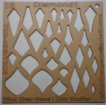 WRG- Cabochon Template - Number 18 - Diamond 1 Clear Acrylic Designer Shapes