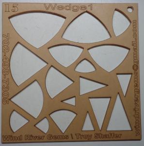 WRG- Cabochon Template - Number 15 - Wedge 1 Clear Acrylic Designer Shapes