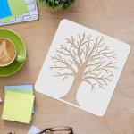 FINGERINSPIRE Tree Stencils Template 11.8x11.8inch Plastic Tree Branches Draw...