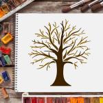 FINGERINSPIRE Tree Stencils Template 11.8x11.8inch Plastic Tree Branches Draw...