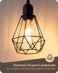 EDISHINE 70IN Corner Floor Lamp w/ Diamond Cage,Industrial Style,3Bulbs Included