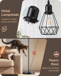 EDISHINE 70IN Corner Floor Lamp w/ Diamond Cage,Industrial Style,3Bulbs Included