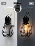 Industrial Plug in Night Light with on off Switch, 2-Pack Farmhouse LED Night Li