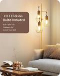Industrial Dimmable Floor Lamp EDISHINE Farmhouse 3-Light Tree Floor Lamp
