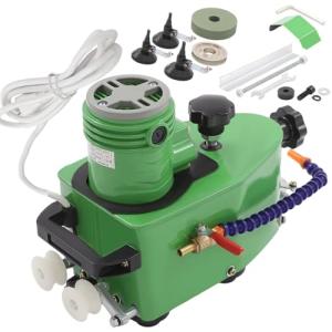 Portable Glass Edge Grinding Machine, 1100W 110V Electric HandHeld Glass Edge Polishing Machine with 110V Single-Phase Series Motor, 8000r/Min for Glass Ceramic Beveling & Polishing (Green)