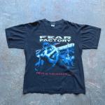 VTG 90s Fear Factory Suffer T Shirt XL Black Diamond Star Metal Band Concert Tee