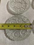 Set of 4 Italian Crystal Diamond Cut Coasters Ashtrays Clear Vintage