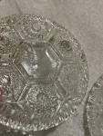 Set of 4 Italian Crystal Diamond Cut Coasters Ashtrays Clear Vintage