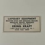 Kring Kraft Lapidary Equipment The Country Rock Shop Axtell NE 1968 Ad SAH8-S40