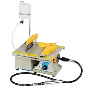 Jewelry Lapidary Saw for Cutting Rocks DIY Lapidary Equipment, 110V Mini Table Saws Grinder Polishing Machine 0-10000r/min with Flexible Shaft,Left Benchtop