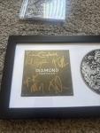 Def Leppard Signed Diamond Star Halos CD Booklet Framed & Matted The Whole Band