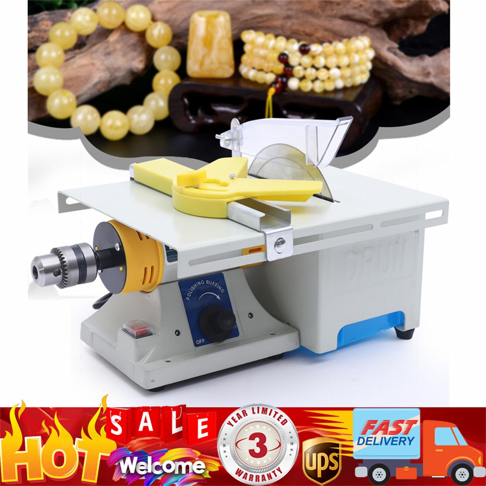 Mini Gem Grinding Polishing Machine Table Rock Saw Jewelry Lapidary Equipment US