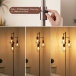 EDISHINE Industrial Dimmable Floor Lamp, Diamond Cage, Rattan, for Living Room