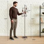 EDISHINE Industrial Dimmable Floor Lamp, Diamond Cage, Rattan, for Living Room