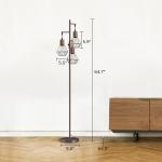 EDISHINE Industrial Dimmable Floor Lamp, Diamond Cage, Rattan, for Living Room