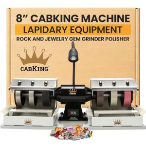 CabKing 8" Cabbing Machine - Lapidary Rock and Jewelry Gem Grinder Polisher - Model CABKING-8V1