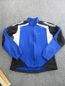 Campagnolo Cycling Jacket Mens XL Blue Black Fleece Full Zip Windstopper Raytech