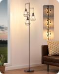 EDISHINE Farmhouse Floor Lamp, 70IN Dimmable, Industrial Style w/ Diamond Shade