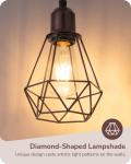 EDISHINE Farmhouse Floor Lamp, 70IN Dimmable, Industrial Style w/ Diamond Shade