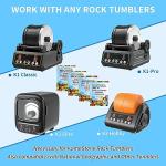 KomeStone Enhanced Rock Tumbler Grit and Polish Refill Kit – Trial Pack, 4-Step Polishing Grits, 4 Bags Abrasive Grit, Compatible with All Rock Tumblers