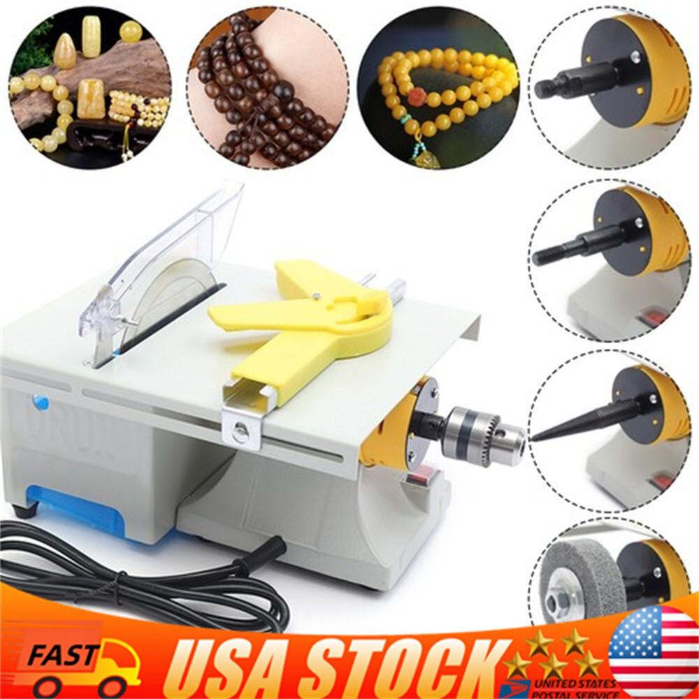 110V Gem Polishing Machine Jewelry Lapidary Grinding Equipment Table Rock Saw