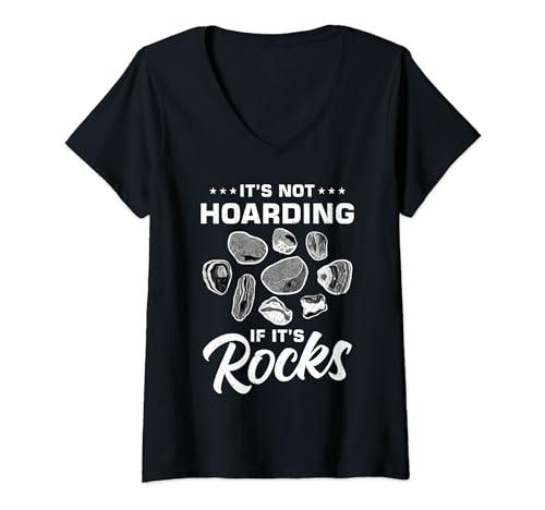 Womens Lapidary Rock Tumbling Stones Rock Polishing Rock Tumbler V-Neck T-Shirt