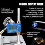 Upgraded Gemstone Grinding Machine, 180W Electric Flat Grinder Lapidary Polisher with Digital Angle Display & LED Light &Pump, Water Cooling for Faceting Crystal Diamond, Angle Height Adjustable