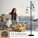 69'' Dimmable Farmhouse with 3X9W Edison Bulbs, Industrial Vintage Tree Desig...