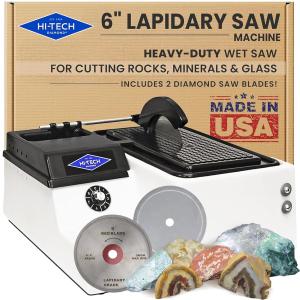 Hi-Tech Diamond 6" Trim Saw | Lapidary Saw Machine | Includes TWO Saw Blades
