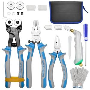 SPEEDWOX Glass Nippers Set with Tools and Gloves