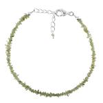 Raw Moldavite Bracelet with Rhodium Plated Chain