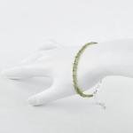 Raw Moldavite Bracelet with Rhodium Plated Chain